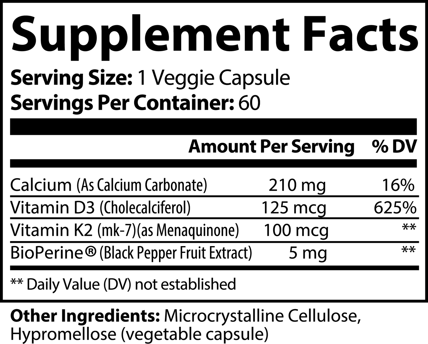 Vitamin D3 + K2